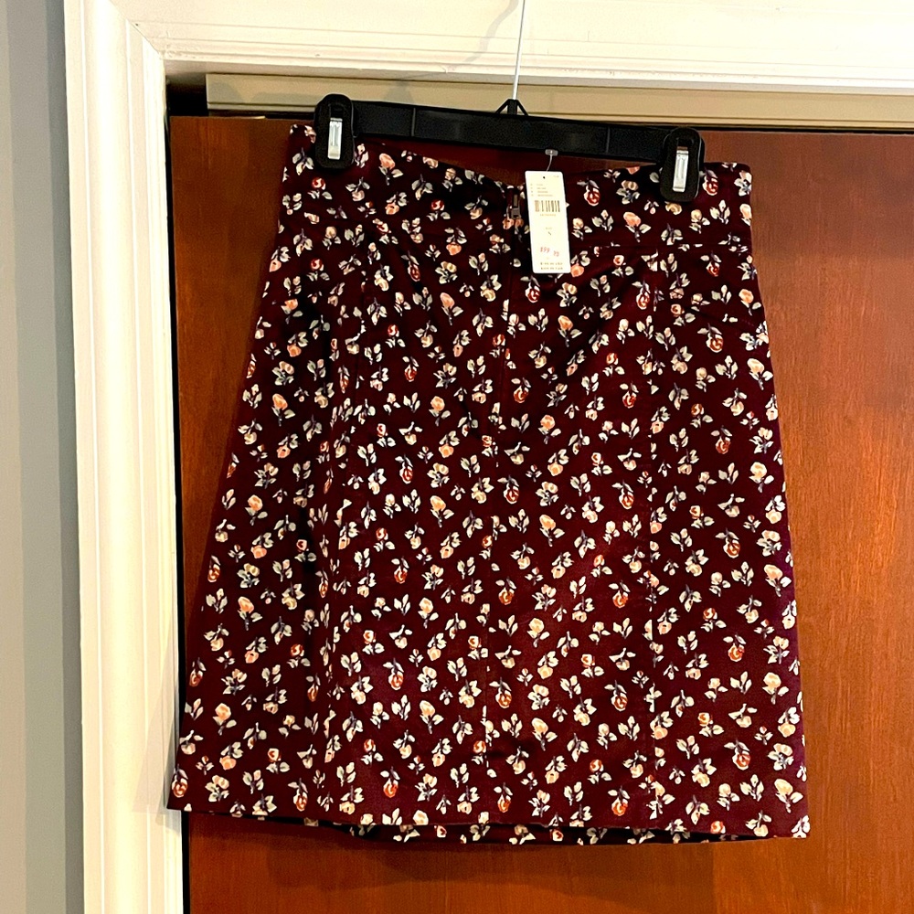 Anthropologie floral polyester skirt